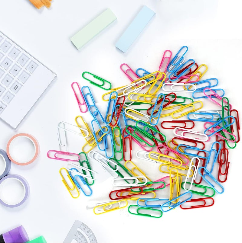 AnutriON Paper Clips, 180 Pack Medium Size Paperclips 1.3 Inch (33mm) Assorted Colored Coated Paper Clips Great for Office School Document Organizing - Image 5
